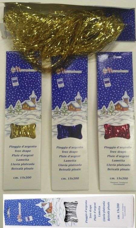 Дождик синий Moranduzzo Италия. (414100207) 2 метра.  _______ЦЕНА указана за 10шт. в ассортименте!  ________